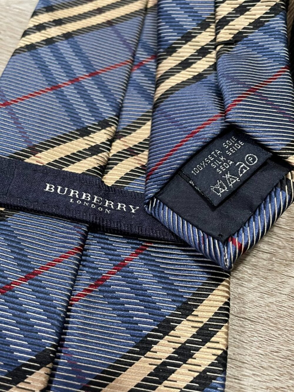 Burberry Blue Motif Silk Tie - Picture 5 of 9